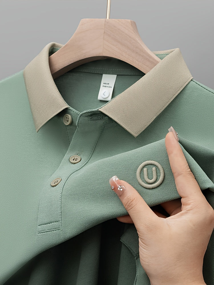 New Men'S Short-Sleeved Polo Shirt with a Collar, High-End Embroidery, Summer Solid-Color Top, T-Shirt, Half-Sleeve, Versatile Men'S Wear