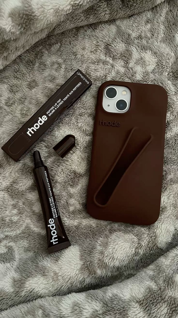 DIY Rhode Espresso Soft Silicone Lipstick Phone Case For iPhone 16 15 14 13 12 11 Pro Max Plus Portable Lip Gloss Holder Ins Hot Cover