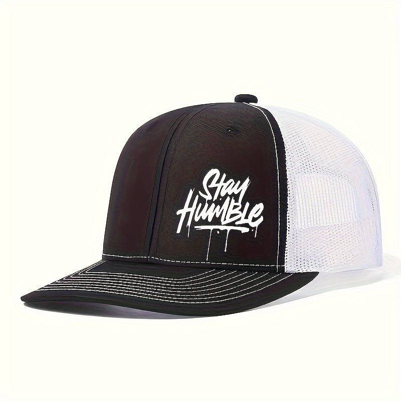 Breathable Lightweight Polyester Adjustable Mesh Trucker Hat - 1pc Unisex Baseball Cap with 