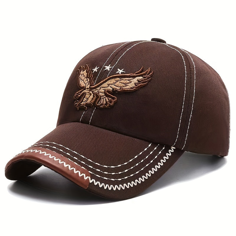 3D Eagle Embroidered Baseball Hat - Adjustable Sun Protection Unisex Fashion Casual Sports Sun Hat For Women & Men