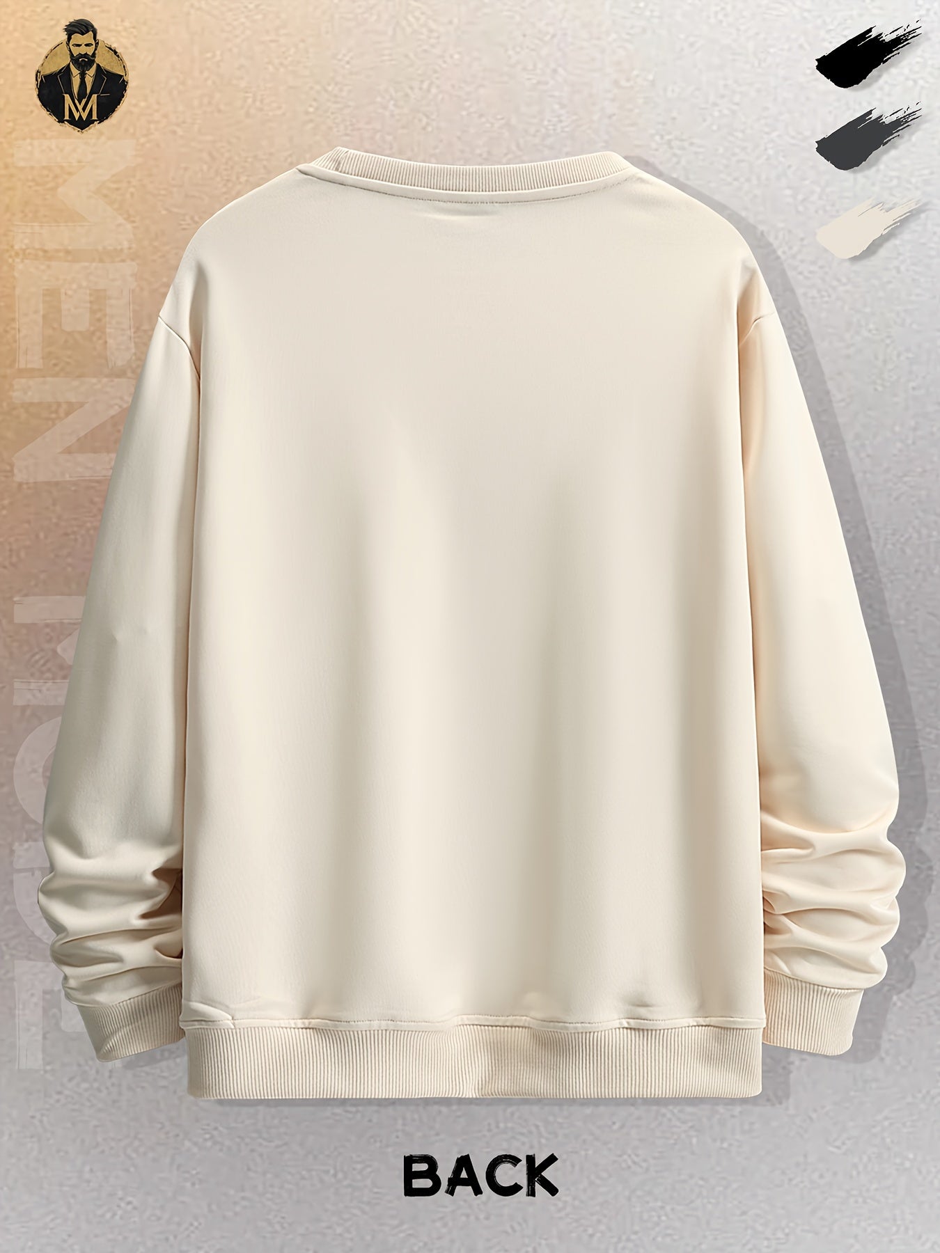 [Cozy Men's Sweatshirt] Cozy Loose Fit Men's Graphic Sweatshirt | Durable Polyester Blend, Ribbed Cuffs, Casual & Versatile for Autumn/Winter, Outdoor Travel | Gray with Michael Myers Print