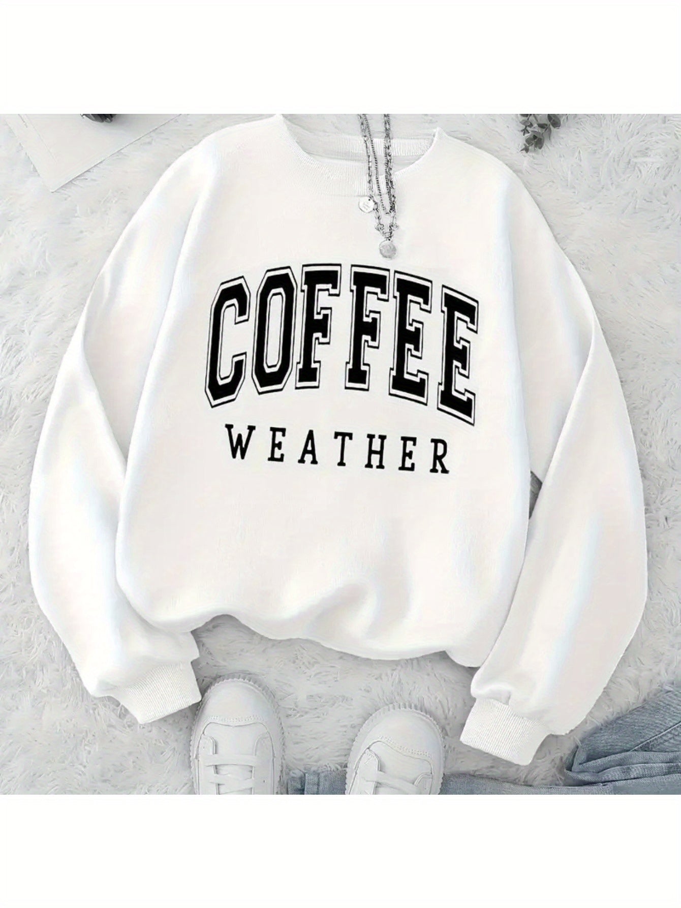 [Cozy Sweatshirt] Cozy & Stylish 1pc Women's Crew Neck Long Sleeve 