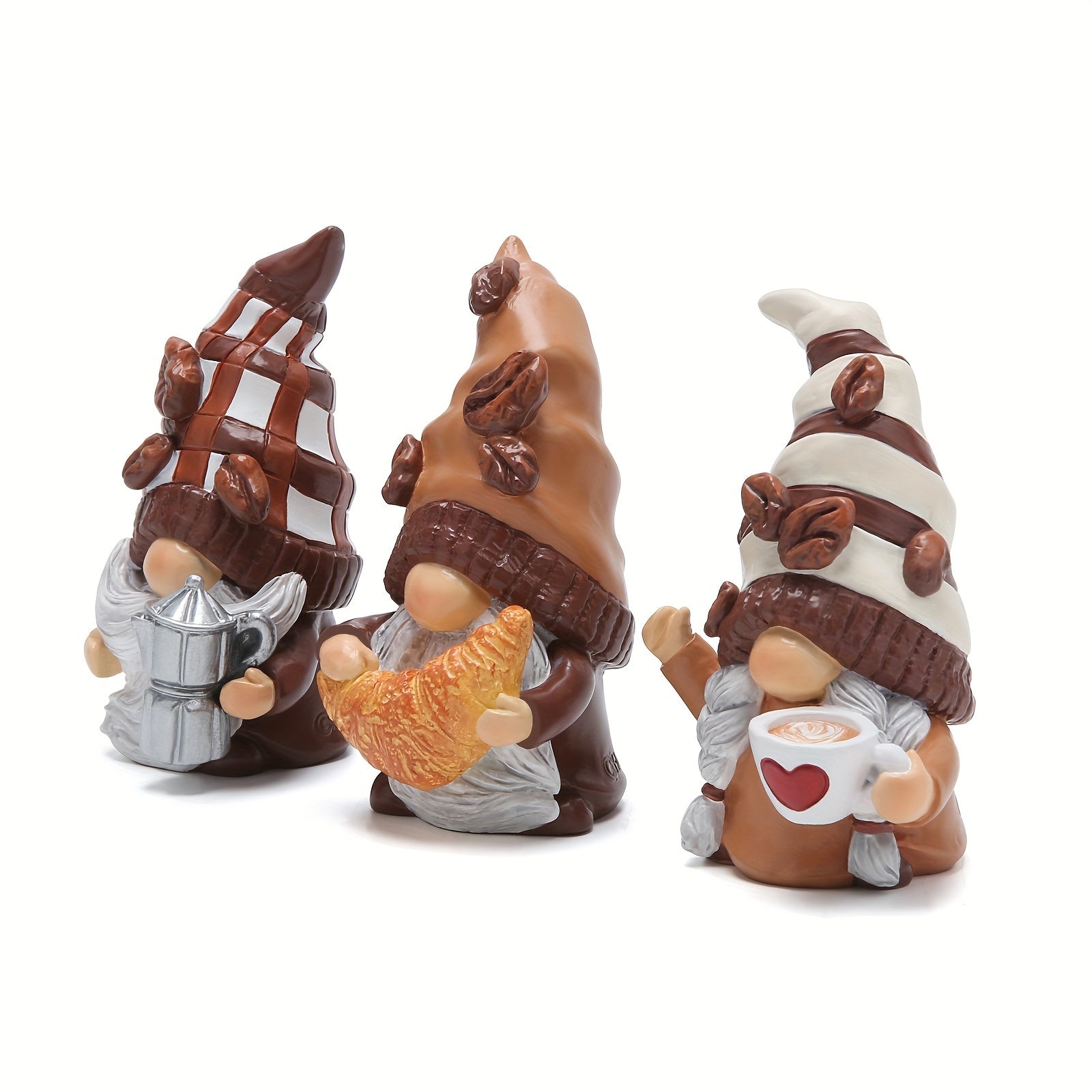 Resin Coffee Gnome Figurines, Versatile Indoor & Outdoor Decor, No Electricity Needed, Ideal for Various Room Types, with Tiered Tray Accessories for Home and Garden, Gnome Garden Decor