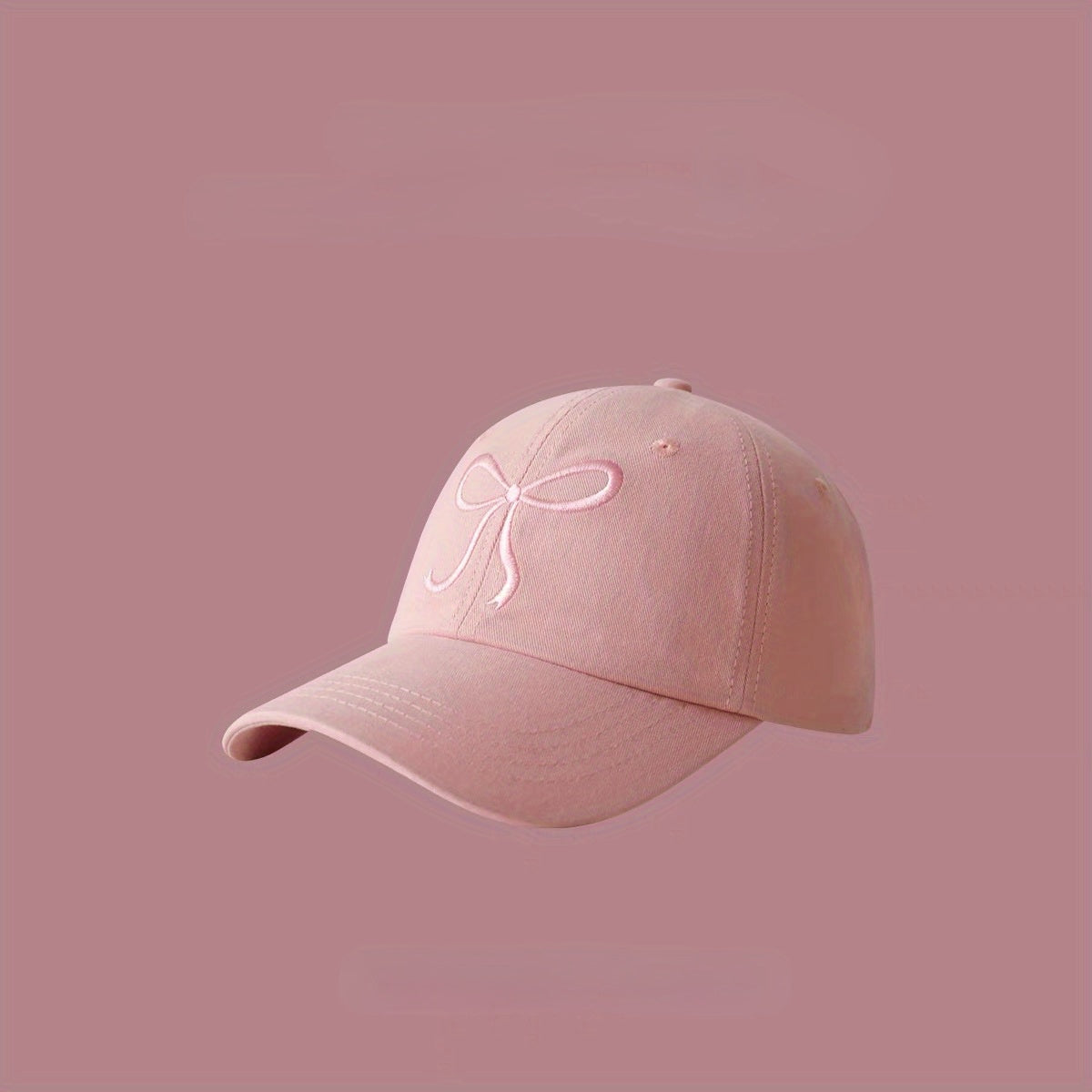 Monochrome Adjustable Bowknot Embroidered Baseball Cap - Cute Sweet Style Versatile Sunshade Peaked Dad Hats