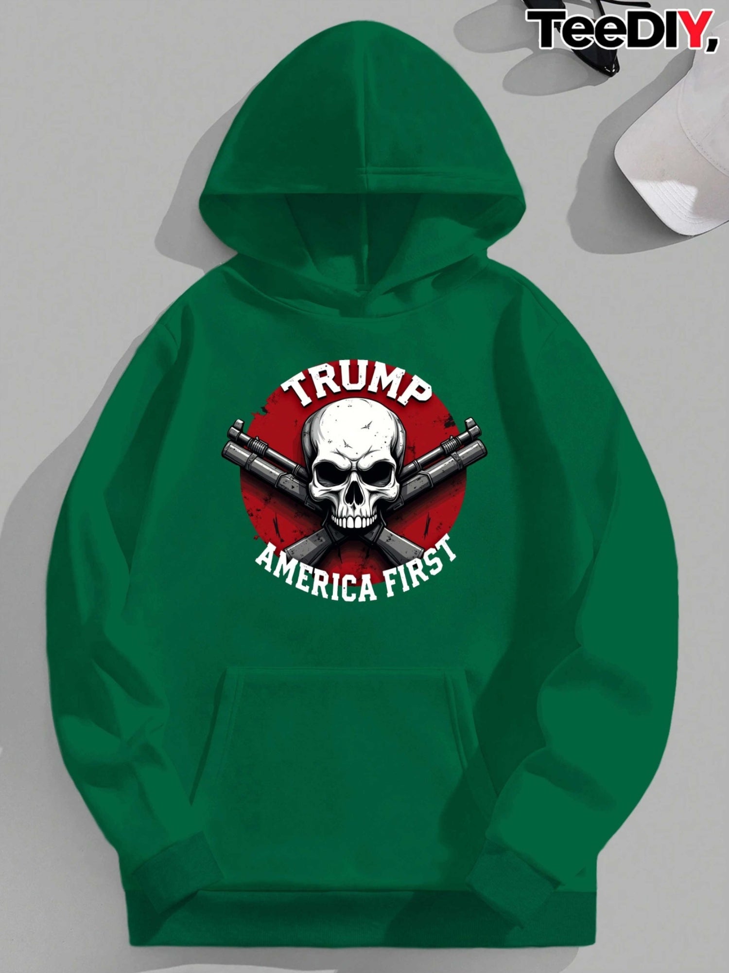Trump America First Skull Rifles Men'S hoodies