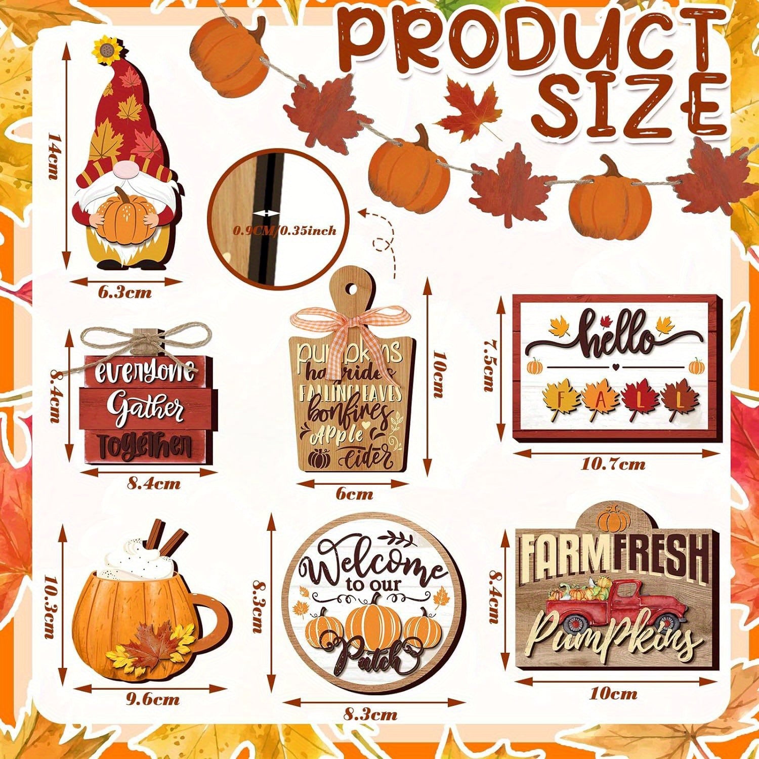 Fall Tiered Tray Decor Pumpkins Farmhouse Decor Autumn Maple Leaf Table Centerpieces Thanksgiving Harvest Wood Blocks Signs for Home Decor Halloween Christmas Gift