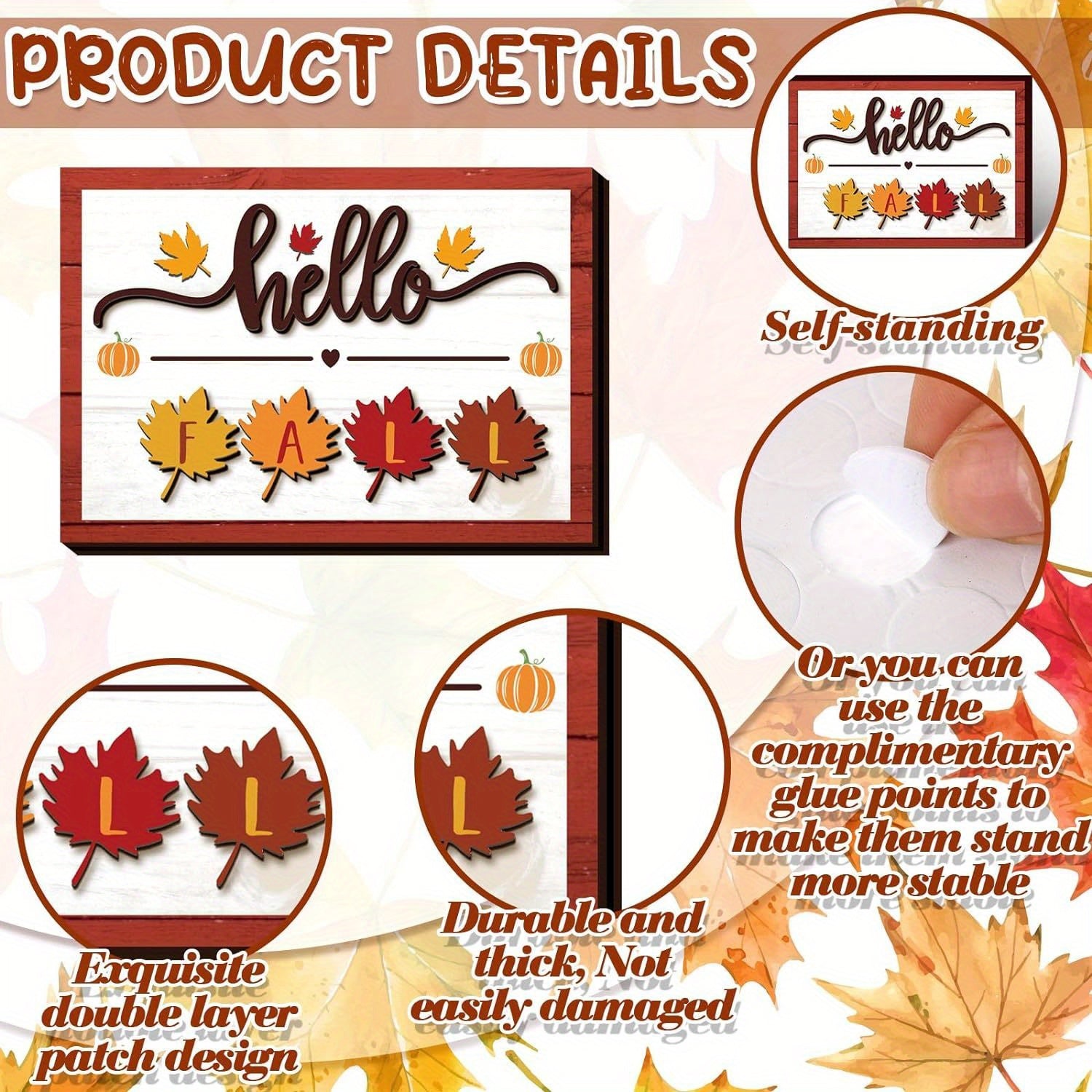 Fall Tiered Tray Decor Pumpkins Farmhouse Decor Autumn Maple Leaf Table Centerpieces Thanksgiving Harvest Wood Blocks Signs for Home Decor Halloween Christmas Gift