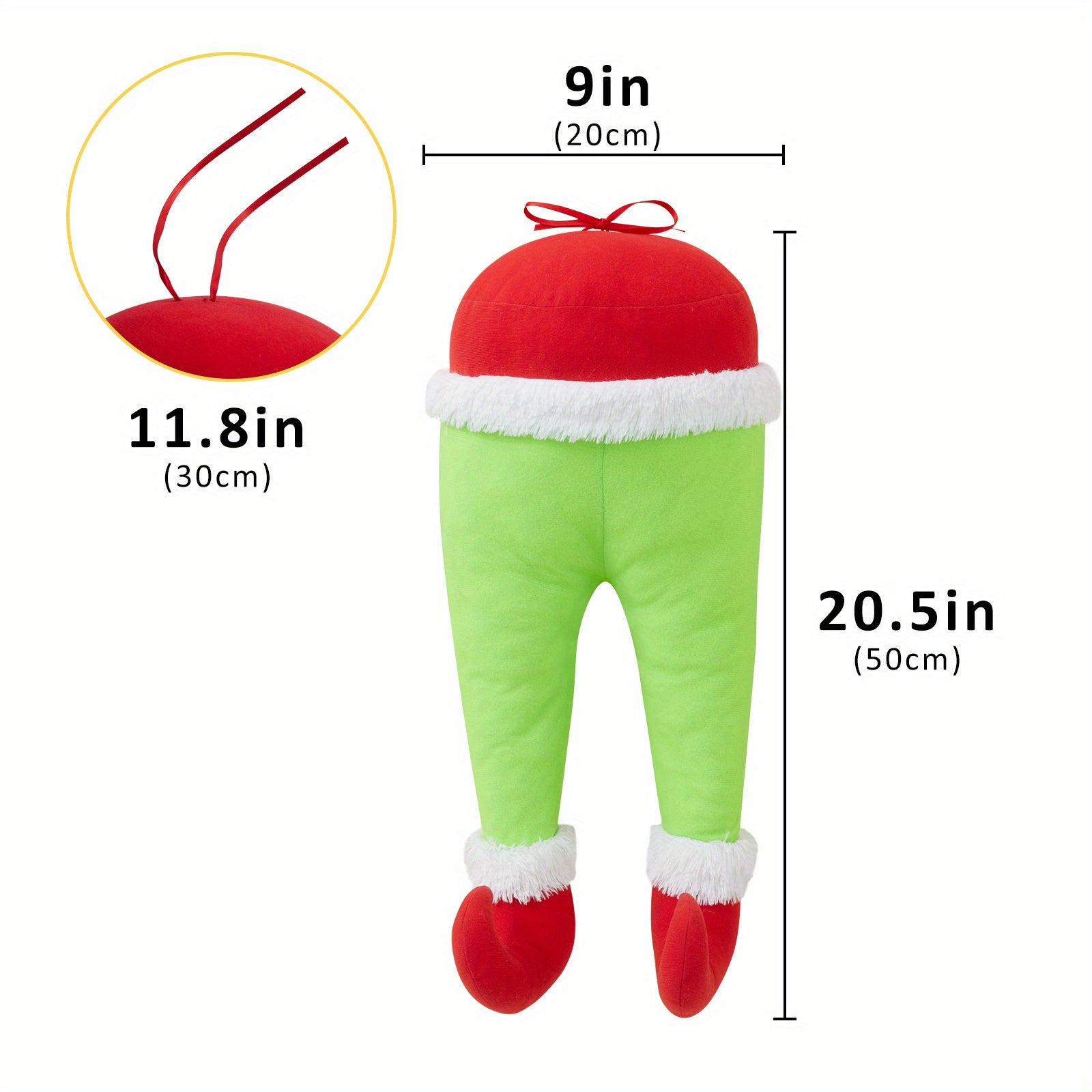 Christmas Elf Legs Ornament - Green Stuffed Thief Legs for Wreath Indoor Christmas Decorations