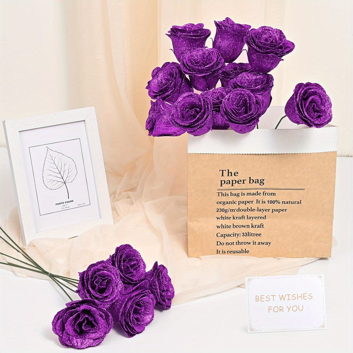 [Luxurious Eternal Rose] 24/36pcs Luxurious Eternal Rose Bouquet with Pearl Accents - Artificial Roses in Red, Blue/Purple for Weddings, Anniversaries, Holiday Decor, and Special Occasions