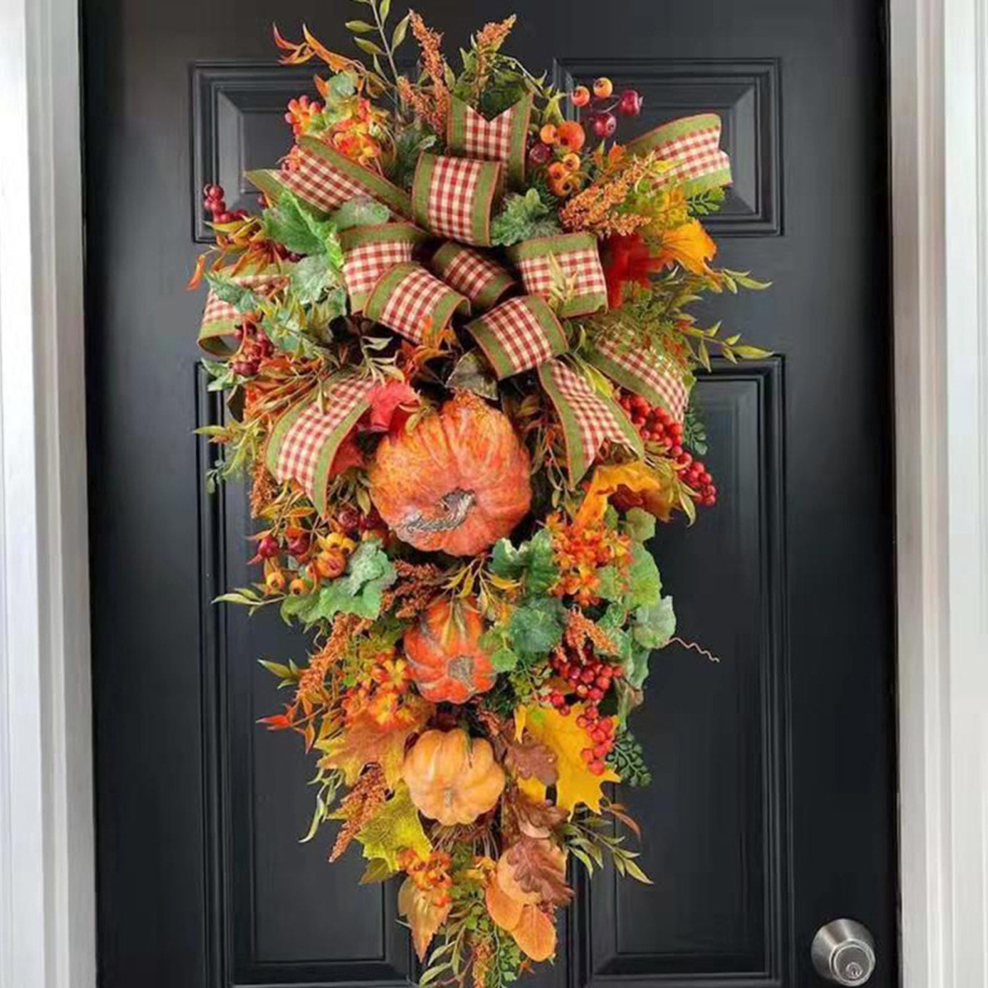 Halloween Wreath, Holiday Indoor Decorative Garland Front Door Wreath Christmas Thanksgiving Party Favor Gift