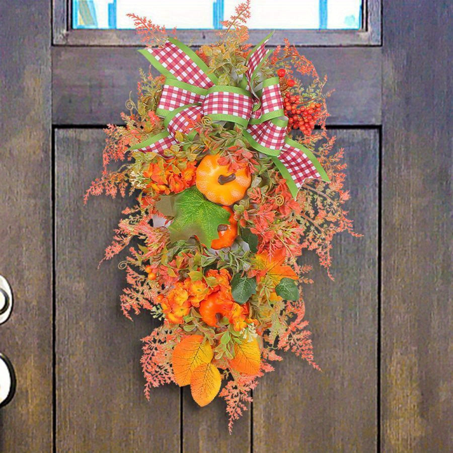 Halloween Wreath, Holiday Indoor Decorative Garland Front Door Wreath Christmas Thanksgiving Party Favor Gift