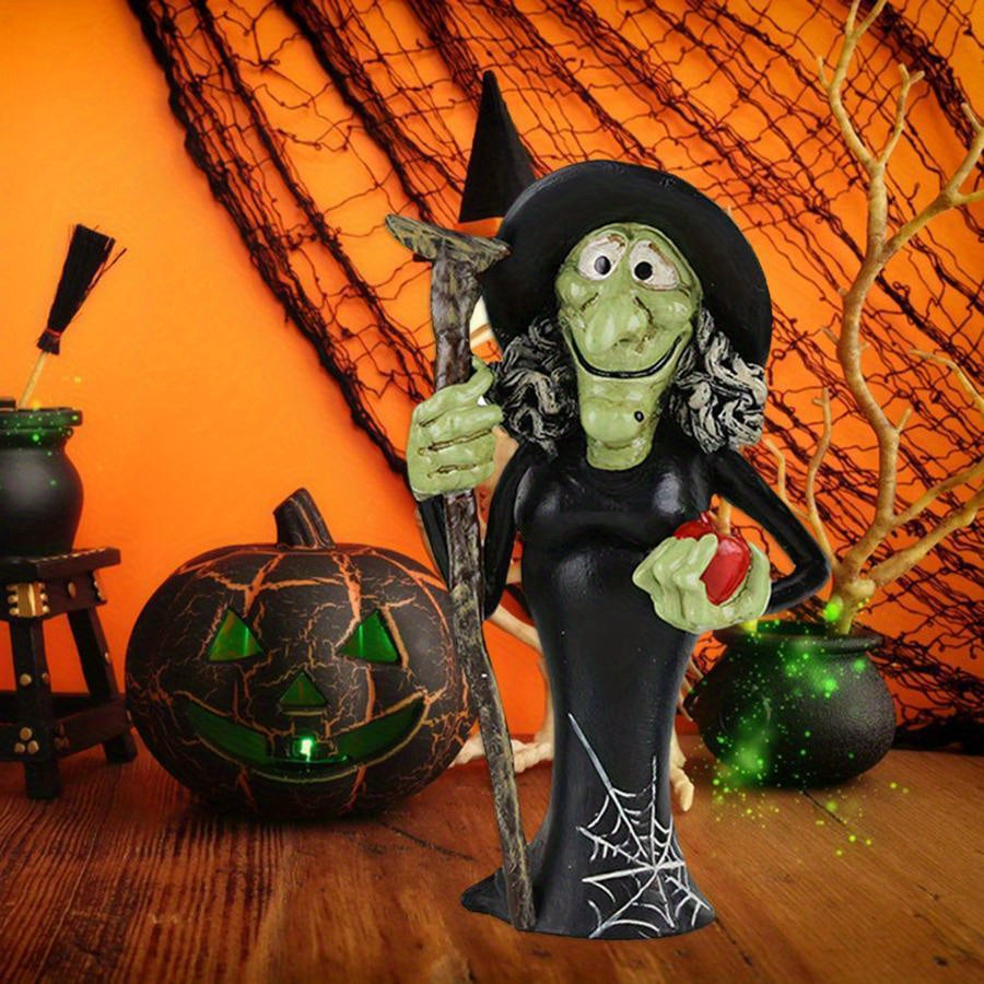 Halloween Tiered Tray Decorations, Spooky Witch Black Cat Ghost Pumpkin Figurines Table Centerpiece for Home