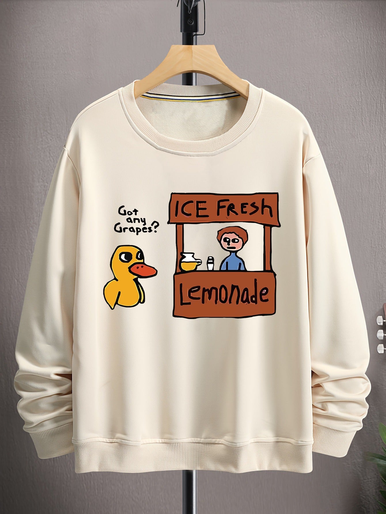 DUCK fun printed hoodie, new all-in-one fashion pullover long sleeve crew neck hoodie, autumn and winter men and women's casual pullover, suitable for autumn and winter season