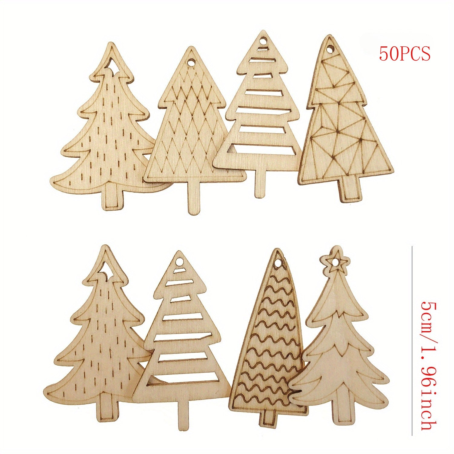 Handcrafted Wooden Christmas Tree Ornaments - DIY Painting Kit for Holiday Decor, Festive Hanging Decorations for Parties & Home, High-Quality Wood Slices, No Feathers, Natural Decoration Set
