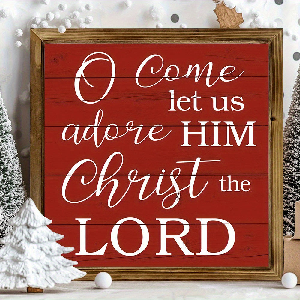 Christmas Decorations Christian Home Decor Religious Gifts for Women Men Wall Art - Farmhouse Wall Hanging Decor - Wood Sign for Holiday Living Room Winter Church Bedroom Wall Door Porch Decor