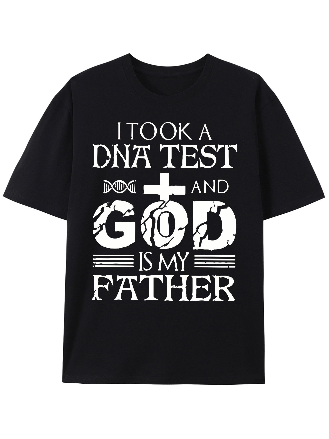 Vibrant Christian Quote Graphic Tee - Soft, Breathable, Short Sleeve, Summer Fashion, Men's Outfit, Trendy Print Design, Relaxed Fit - Perfect for Casual Daily Wear, Church, or Outdoor Activities