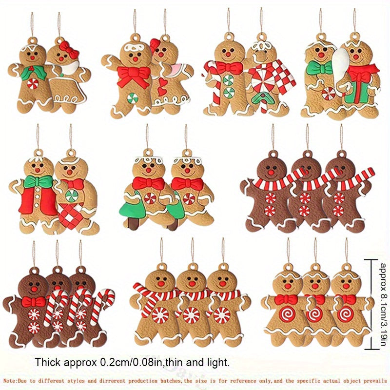 Wood Gingerbread Man Ornaments - Versatile Hanging Decorations for Christmas, Halloween, Easter, Thanksgiving - No Power Needed, Festive Holiday Pendants for Seasonal Celebrations