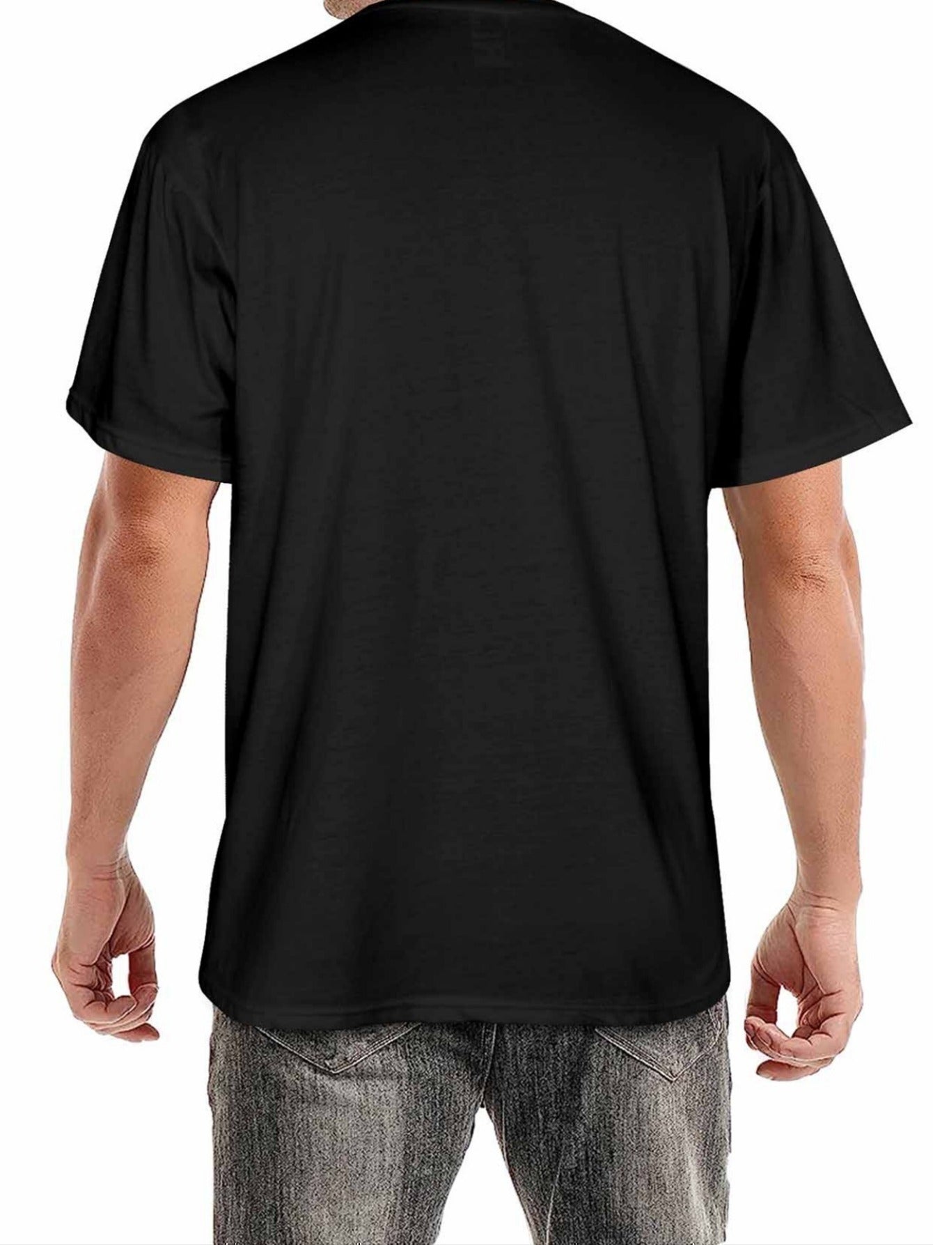 Men Whitetail Deer Hunting American Flag Buck Skull T-Shirt