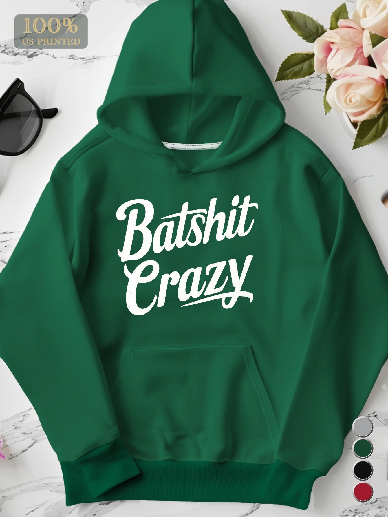 Plus Size Crazy Hoodies for Women - Batshit Hooded Sweatshirt