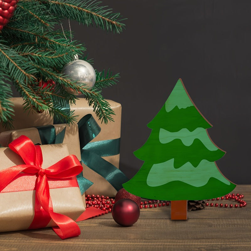 Wooden Christmas Tree Cutout, Christmas Wooden Ornaments, Blank Christmas Tree Craft Wooden Decorations, For DIY Christmas Party Decor