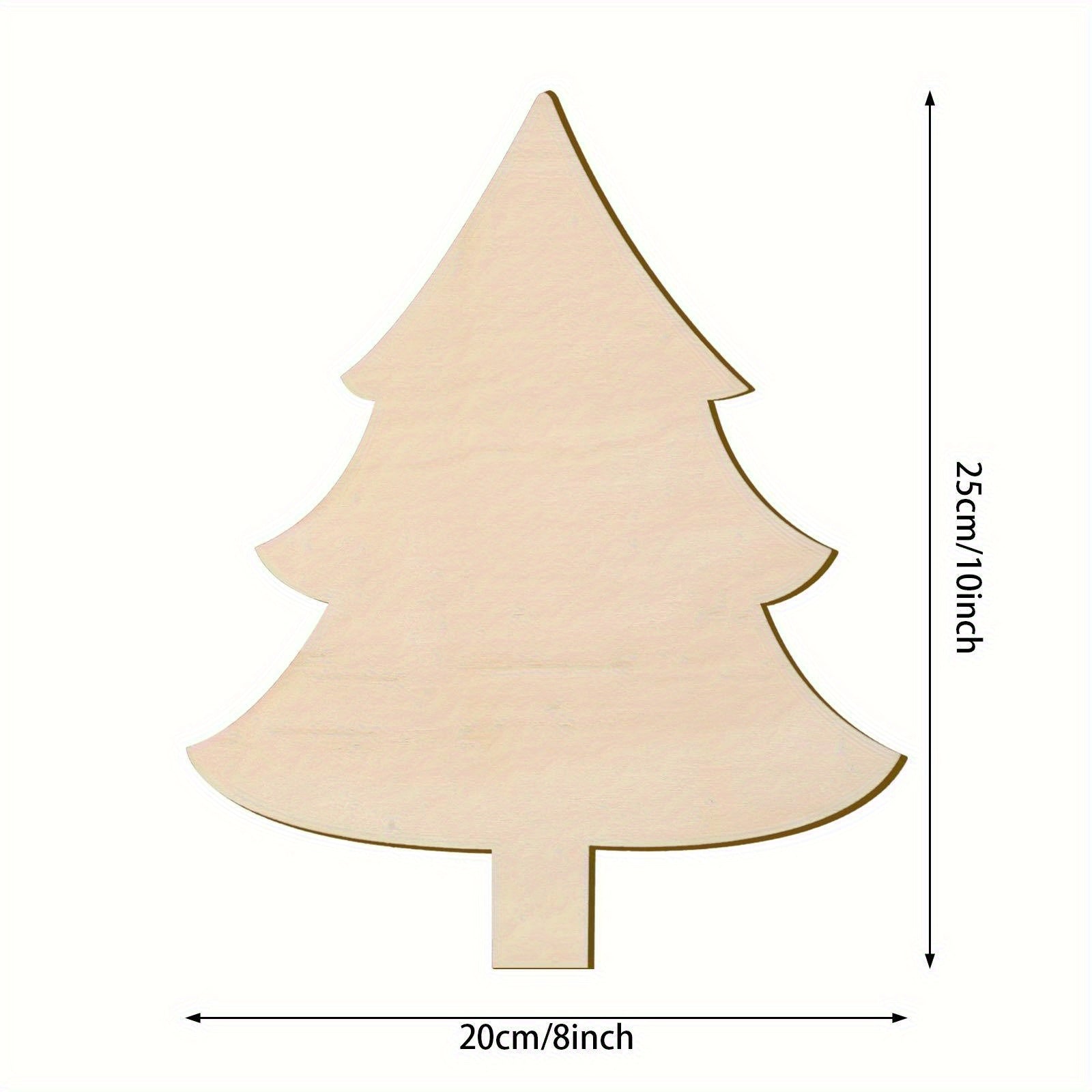 Wooden Christmas Tree Cutout, Christmas Wooden Ornaments, Blank Christmas Tree Craft Wooden Decorations, For DIY Christmas Party Decor