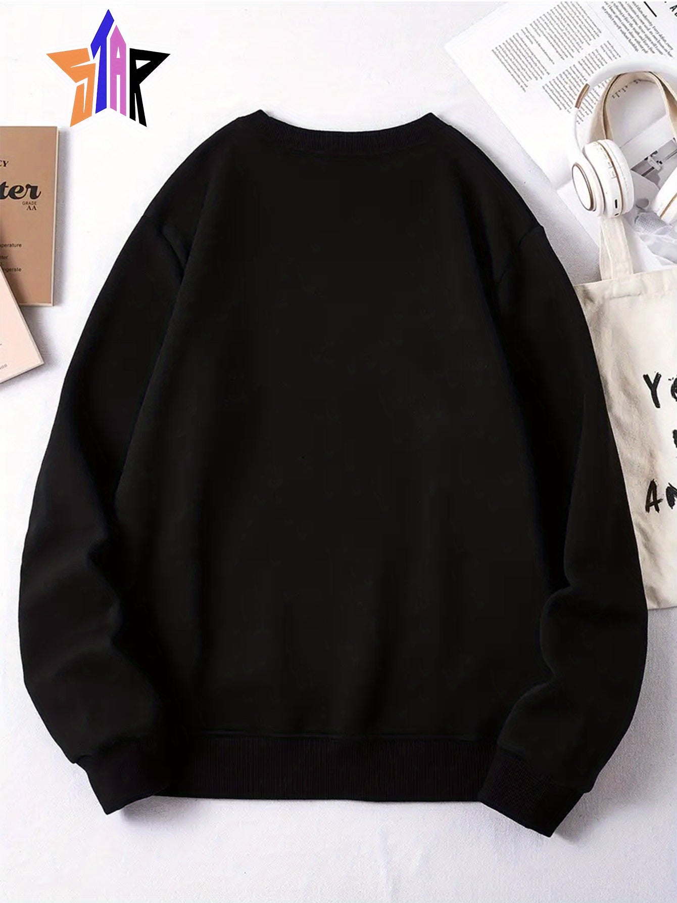 Anime style, animal, cat, ramen, pattern print, men's fashion trend top, autumn and winter leisure outdoor crewneck pullover soft breathable sweatshirt, men's and women's daily commute comfortable long sleeve hoodie
