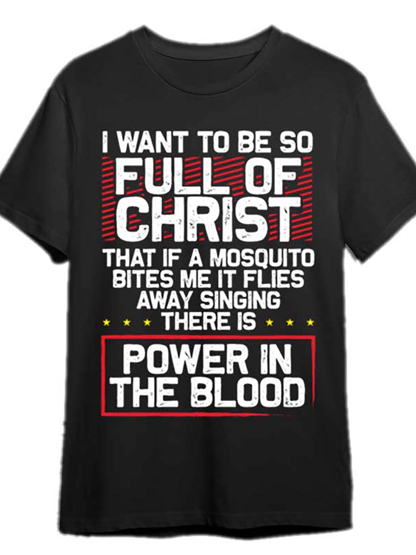 [Punk T-Shirt] Valentine's Day Funny Men's T-Shirt | There's Power in Blood Religious Short Sleeve Pattern Series Black | Unique and Interesting Print Patterns, Punk Gothic Style