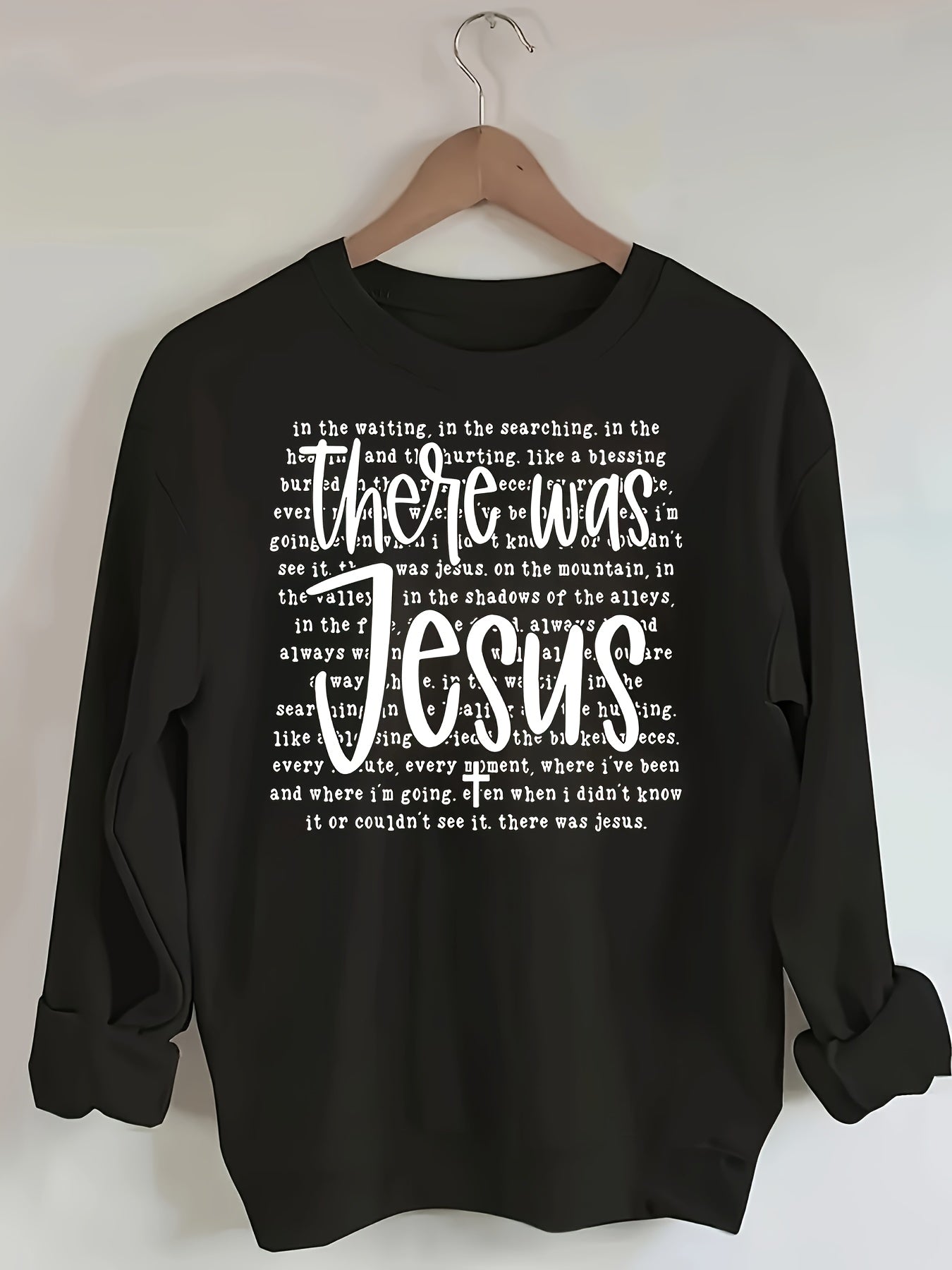 [Soft Sweatshirt] Soft Comfortable Women's Olive Green Monogram Letter Print Round Neck Sweatshirt | Machine Washable Casual All-Season Top, Easy Care Clothing, Long Sleeve Pullover