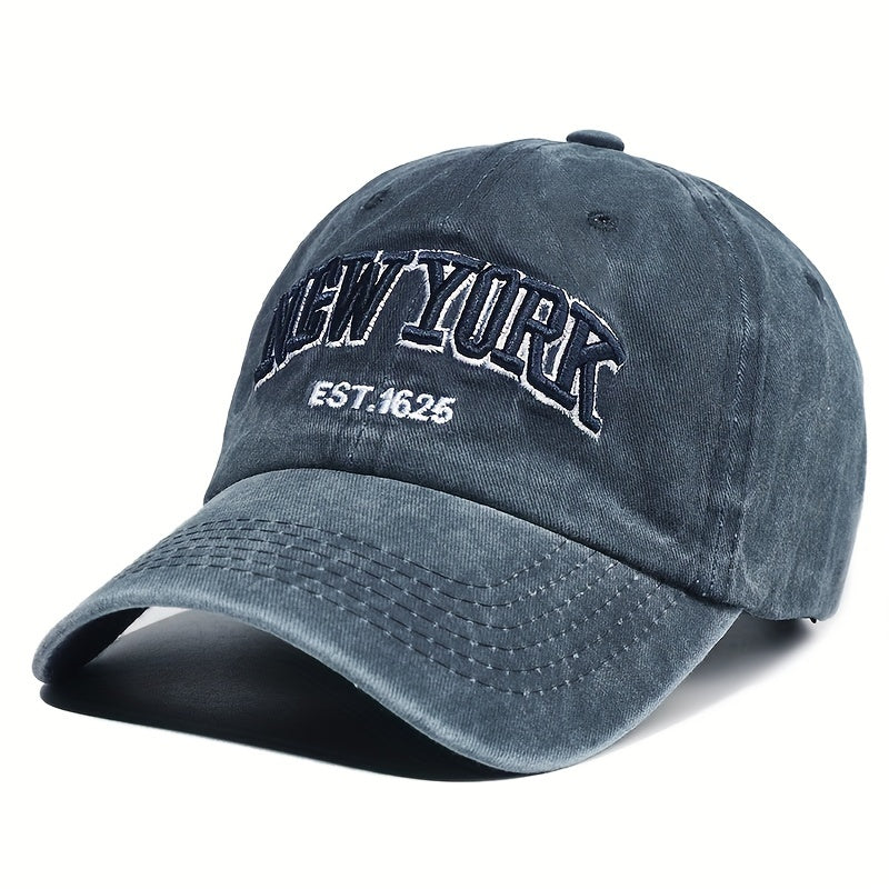 Letter Embroidery Washed Vintage Duckbill Cap New York Women's Baseball Cap Washed Duckbill Cap