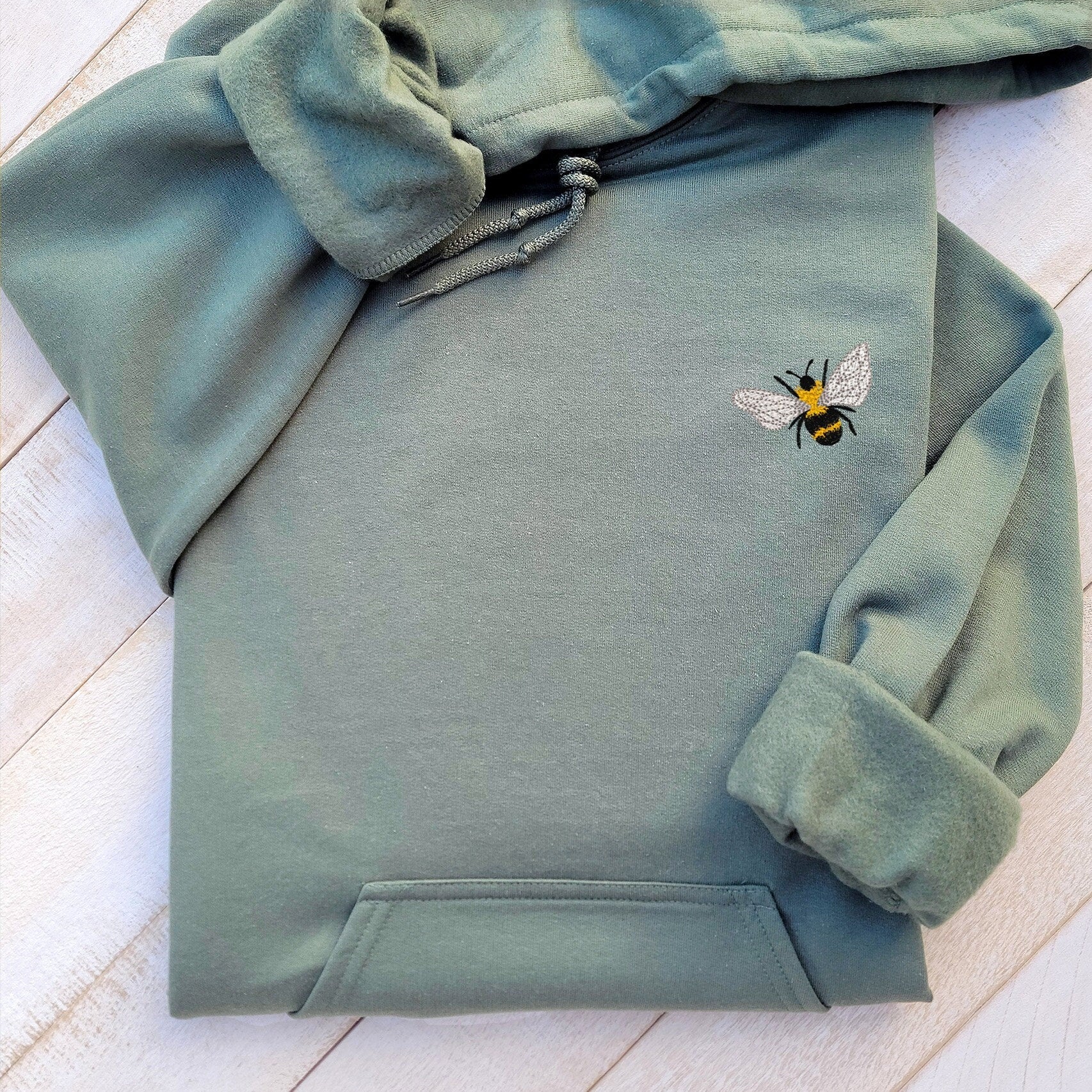Bee Embroidered Hoodie, Cute Bee Hoodie, Bee Lover Hoodie, Themed Gifts Bee, Gift for Bee Lover, Custom Embroidered Hooded Sweatshirt Unisex