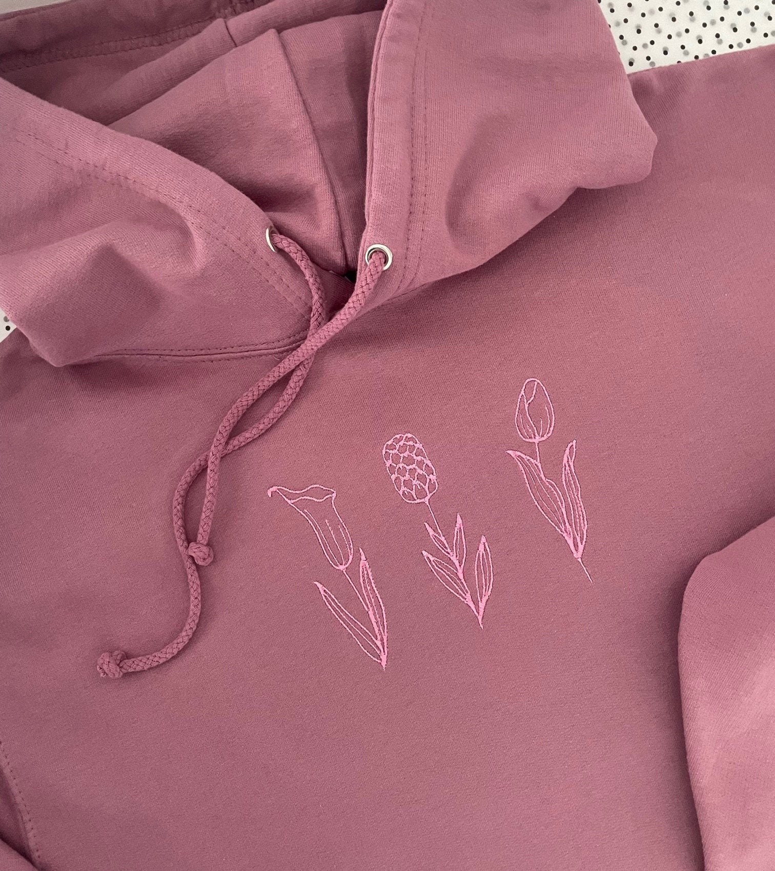 Embroidered Floral hoodie, Sweatshirt, Hoodie, Floral, Flowers, Women's, Unisex, Present,
