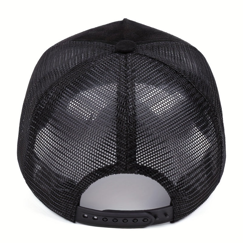 Men's Outdoor Sports Baseball Cap - Breathable, Adjustable Trucker Hat with Logo, Mesh Back, Multiple Colors