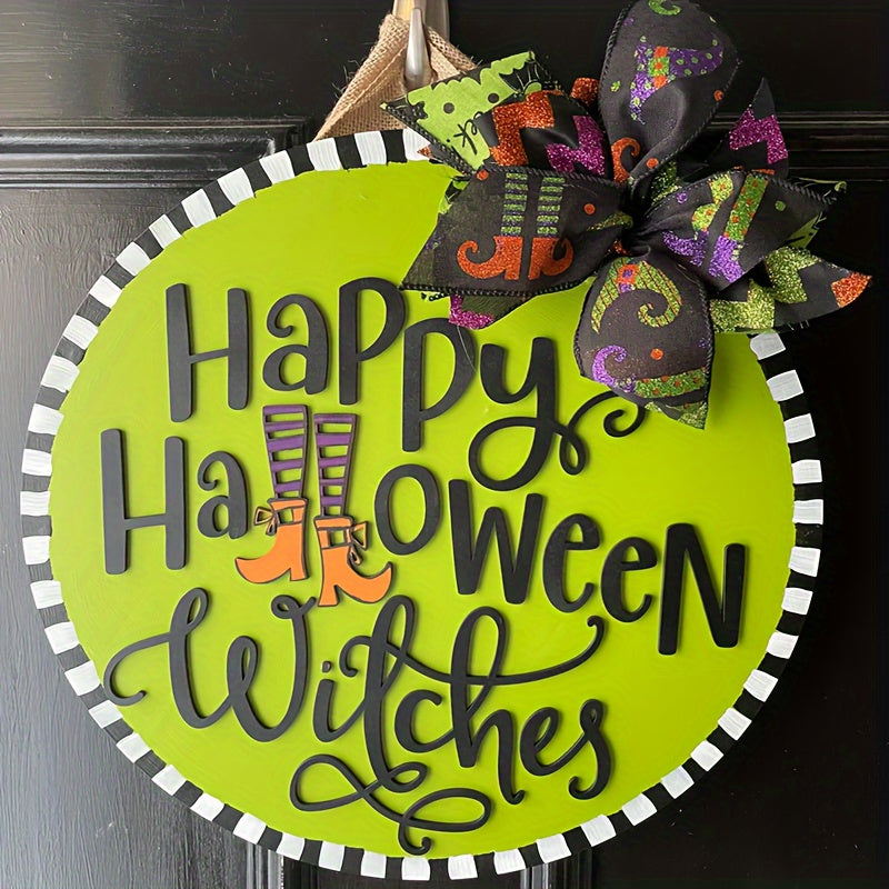 Vintage 3D Halloween Door Hanger - Wooden 
