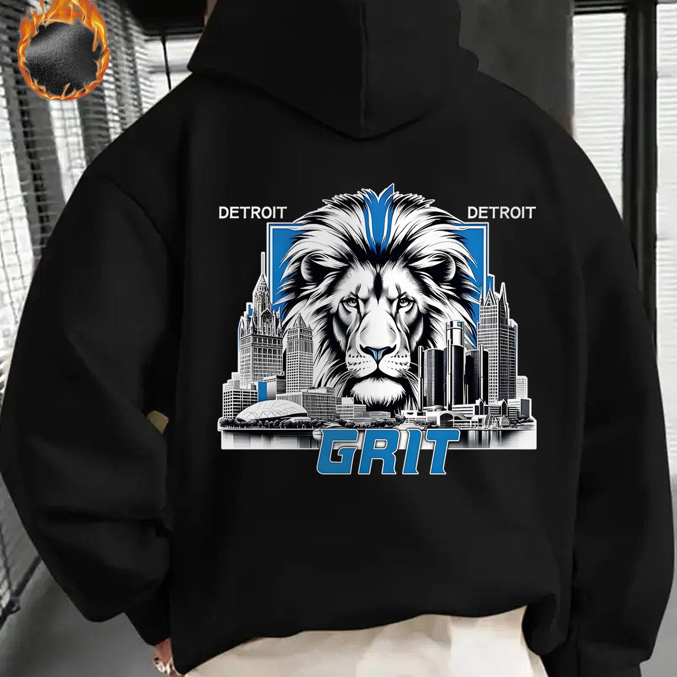Mens Gifts, Mens Winter Clothes, Sweatshirts for Men, Detroit Football Game Day Outfit, Design Using The Detroit Football Logo, This Casual Hoodie Is Perfect for Football Enthusiasts, Offering Thick Warmth Ideal for Winter We