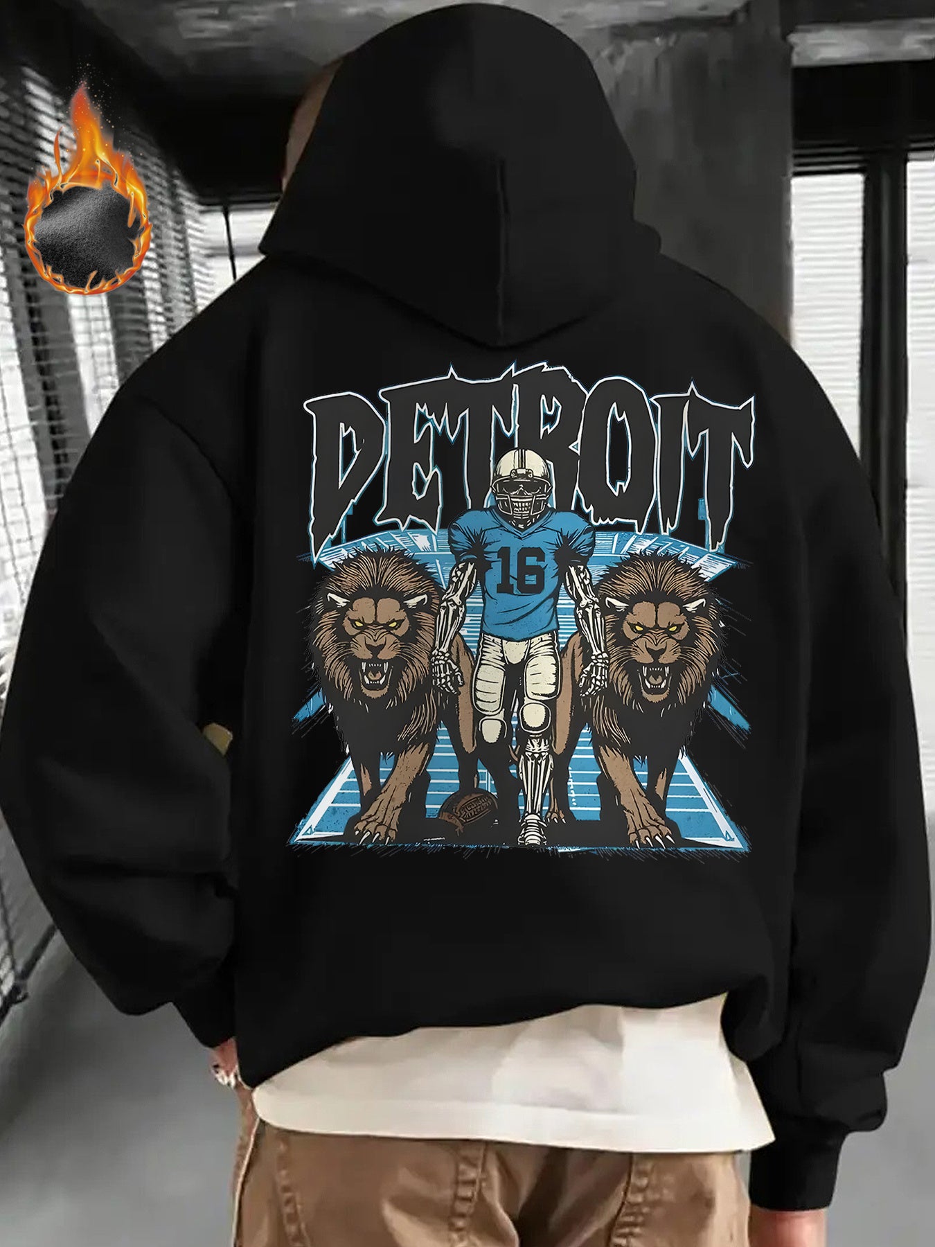 Mens Gifts, Mens Winter Clothes, Sweatshirts for Men, Detroit Football Game Day Outfit, Design Using The Detroit Football Logo, This Casual Hoodie Is Perfect for Football Enthusiasts, Offering Thick Warmth Ideal for Winter We