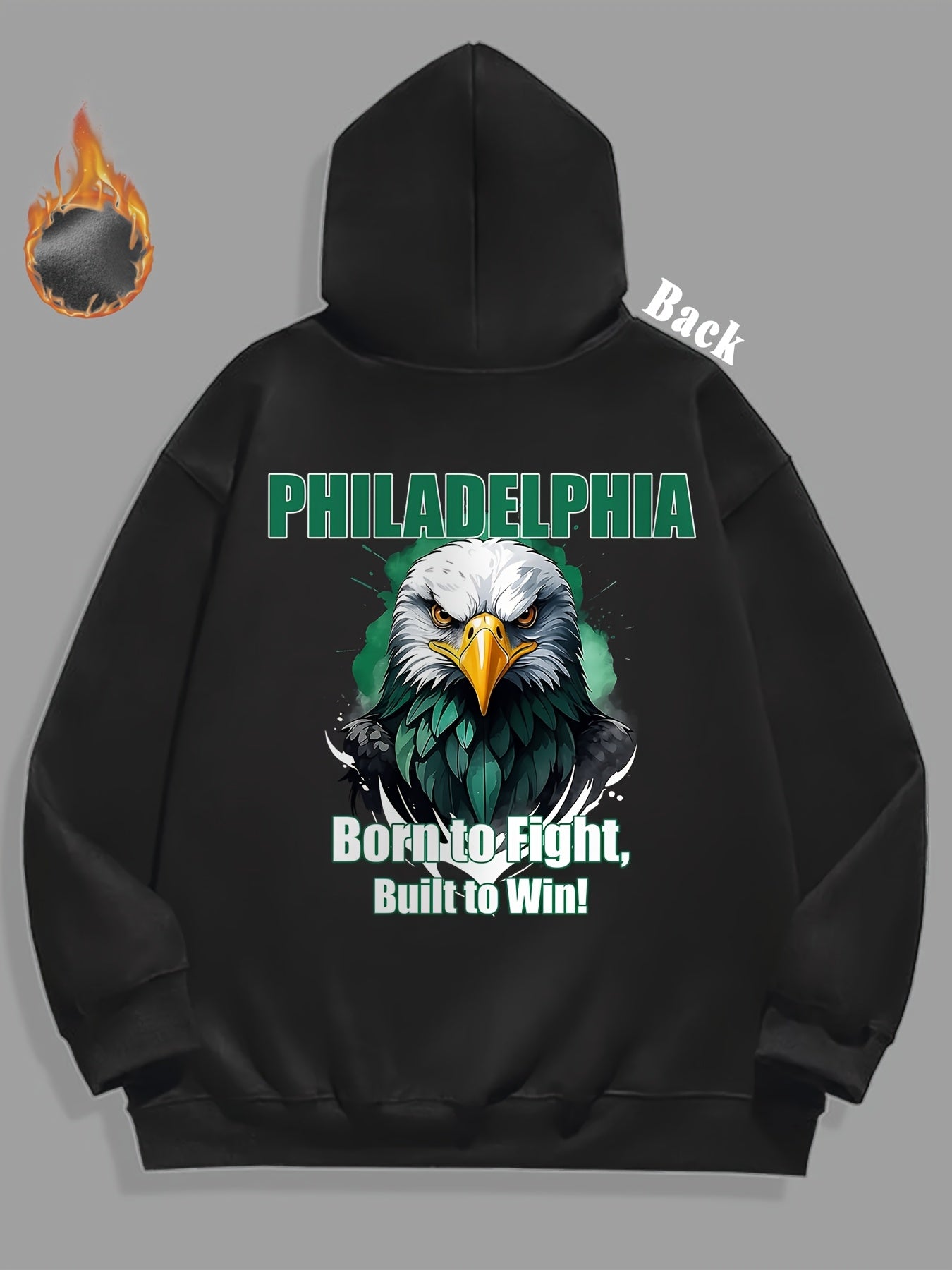 Mens Gifts, Mens Winter Clothes, Sweatshirts for Men, Philadelphia Football Game Day Outfit, Design Using The Philadelphia Football Logo, This Casual Hoodie Is Perfect for Football Enthusiasts, Offering Thick Warmth Ideal for
