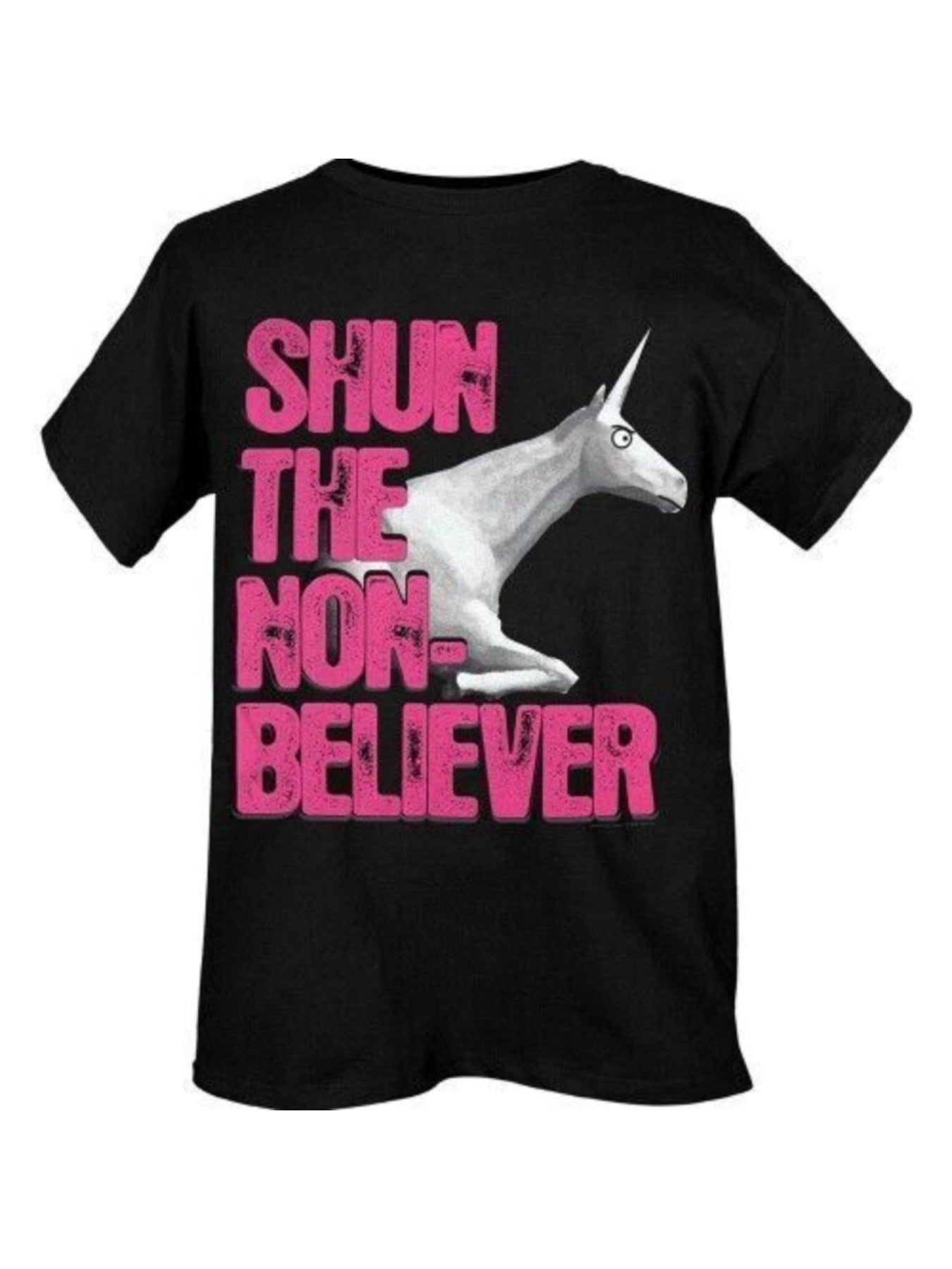 Charlie The Unicorn T-Shirt Shun The Non Believer Ring Ring Hello, S-3XL100% Cotton T-Shirt, Family Clothing
