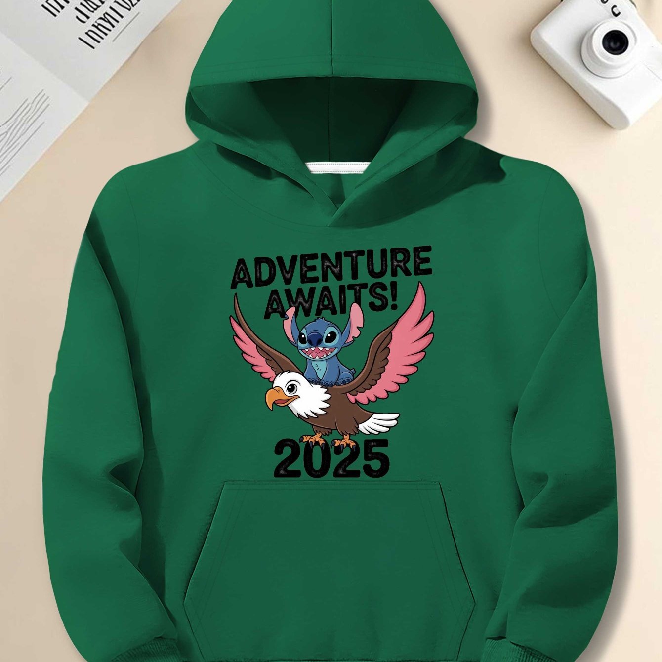 Disney Adventure Awaits Stitch Eagle men'S casual hoodies