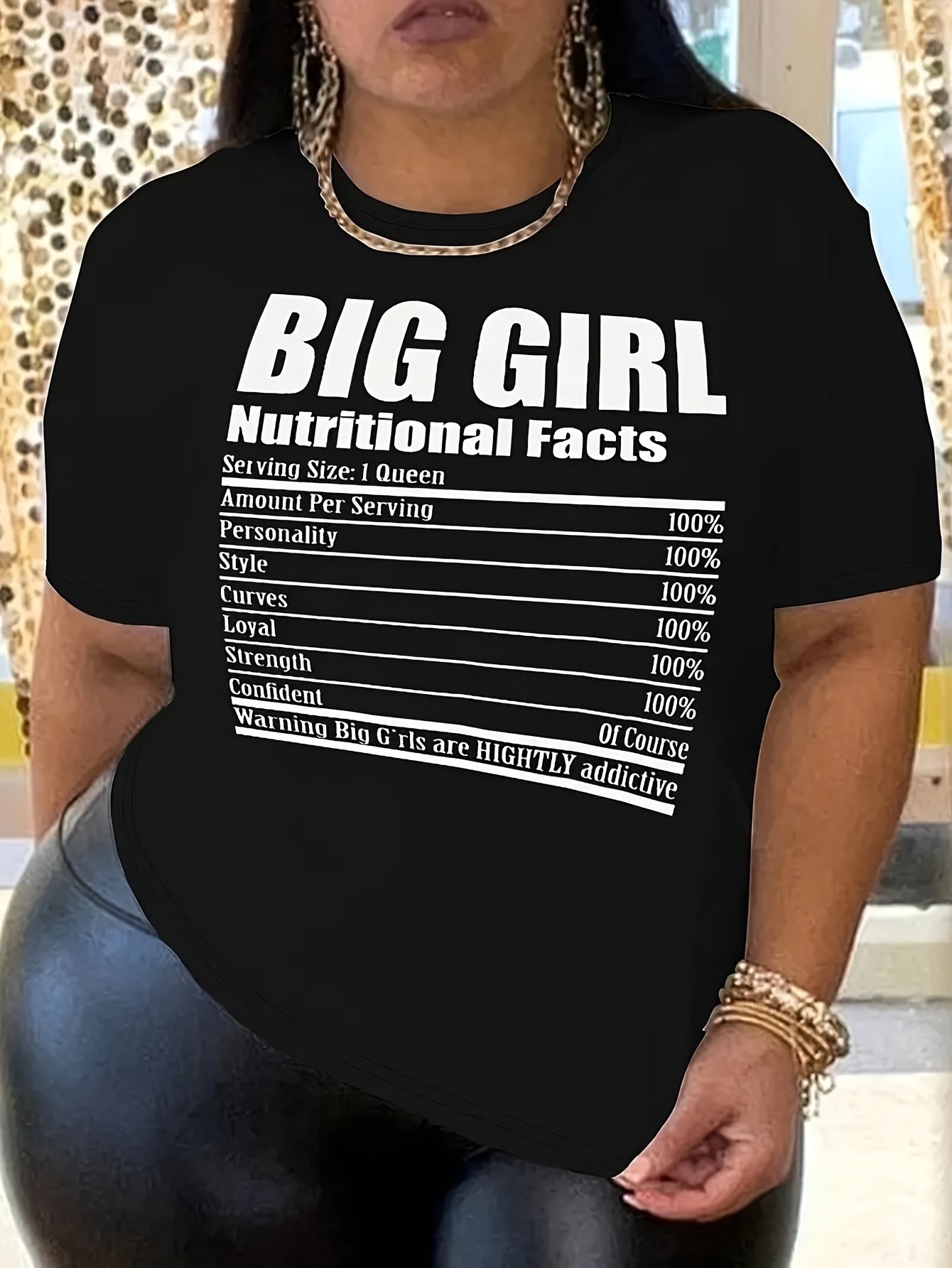 Plus Size 'Big ' Inspirational T-Shirt for Women | 100%, Medium Stretch Crew Neck | Body-Positive Design with Empowering Facts | Casual Spring/Summer Wear, Ladies T Shirts