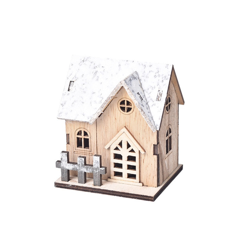 Wooden House Ornaments, Christmas Decorations, Festive Miniature House Ornaments, Party Supplies for Holiday Fireplace Mantel Display, Seasonal Tabletop Decor