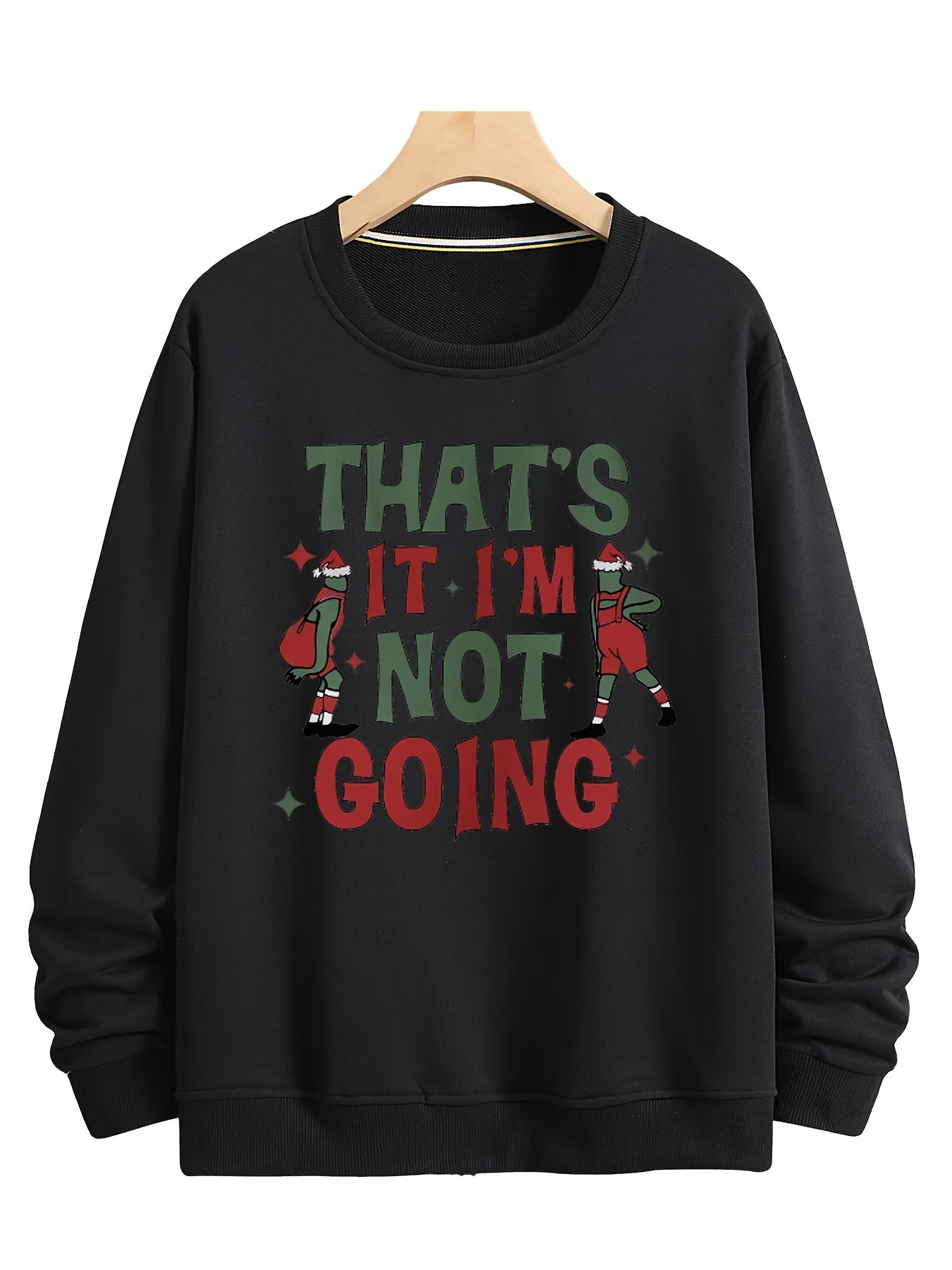 Christmas Vintage Fashion Men's Comfort Sweatshirts - Round Neck Long Sleeve Athleisure Sports Tops - Holiday Gifts