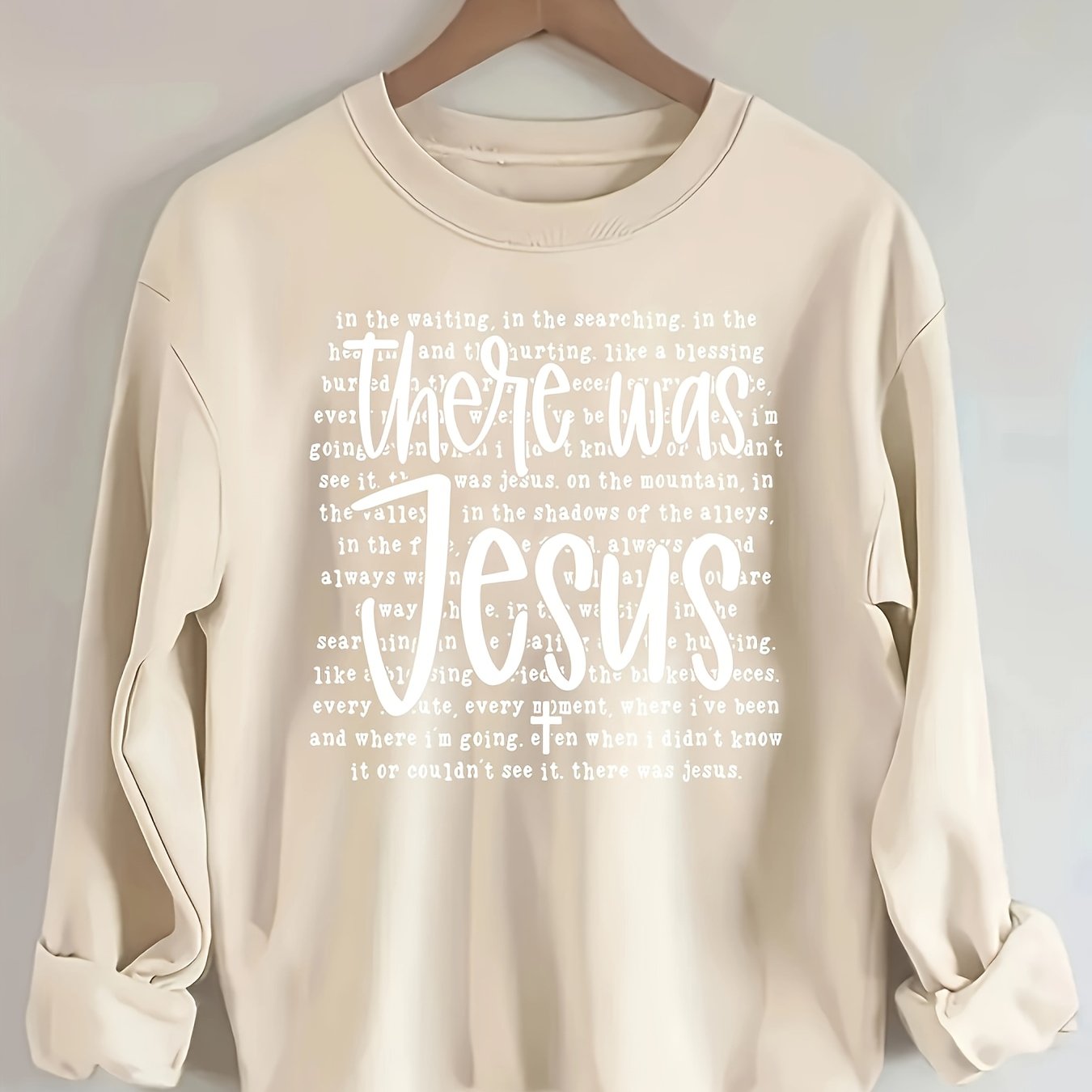 [Soft Sweatshirt] Soft Comfortable Women's Olive Green Monogram Letter Print Round Neck Sweatshirt | Machine Washable Casual All-Season Top, Easy Care Clothing, Long Sleeve Pullover