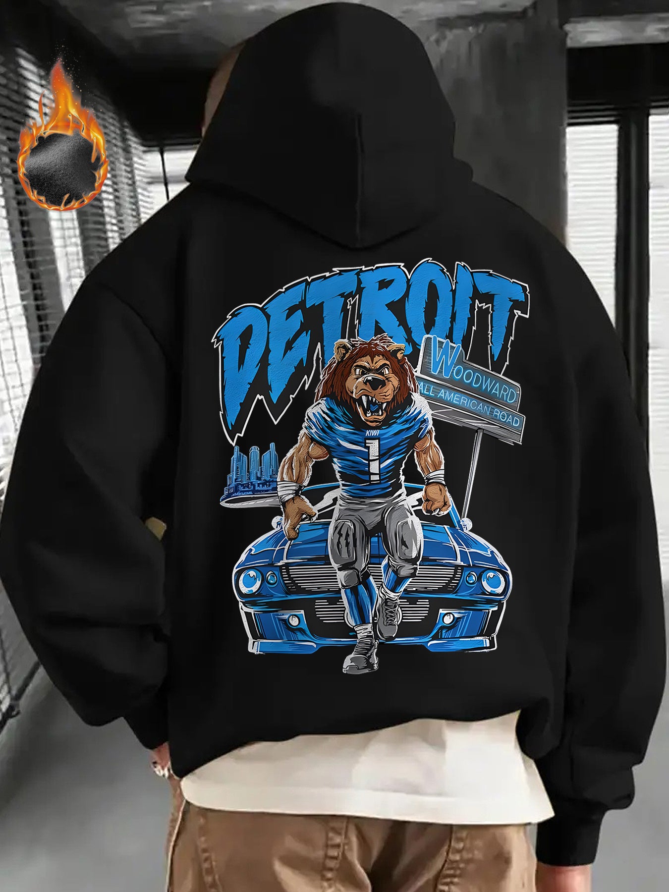 Mens Gifts, Mens Winter Clothes, Sweatshirts for Men, Detroit Football Game Day Outfit, Design Using The Detroit Football Logo, This Casual Hoodie Is Perfect for Football Enthusiasts, Offering Thick Warmth Ideal for Winter We
