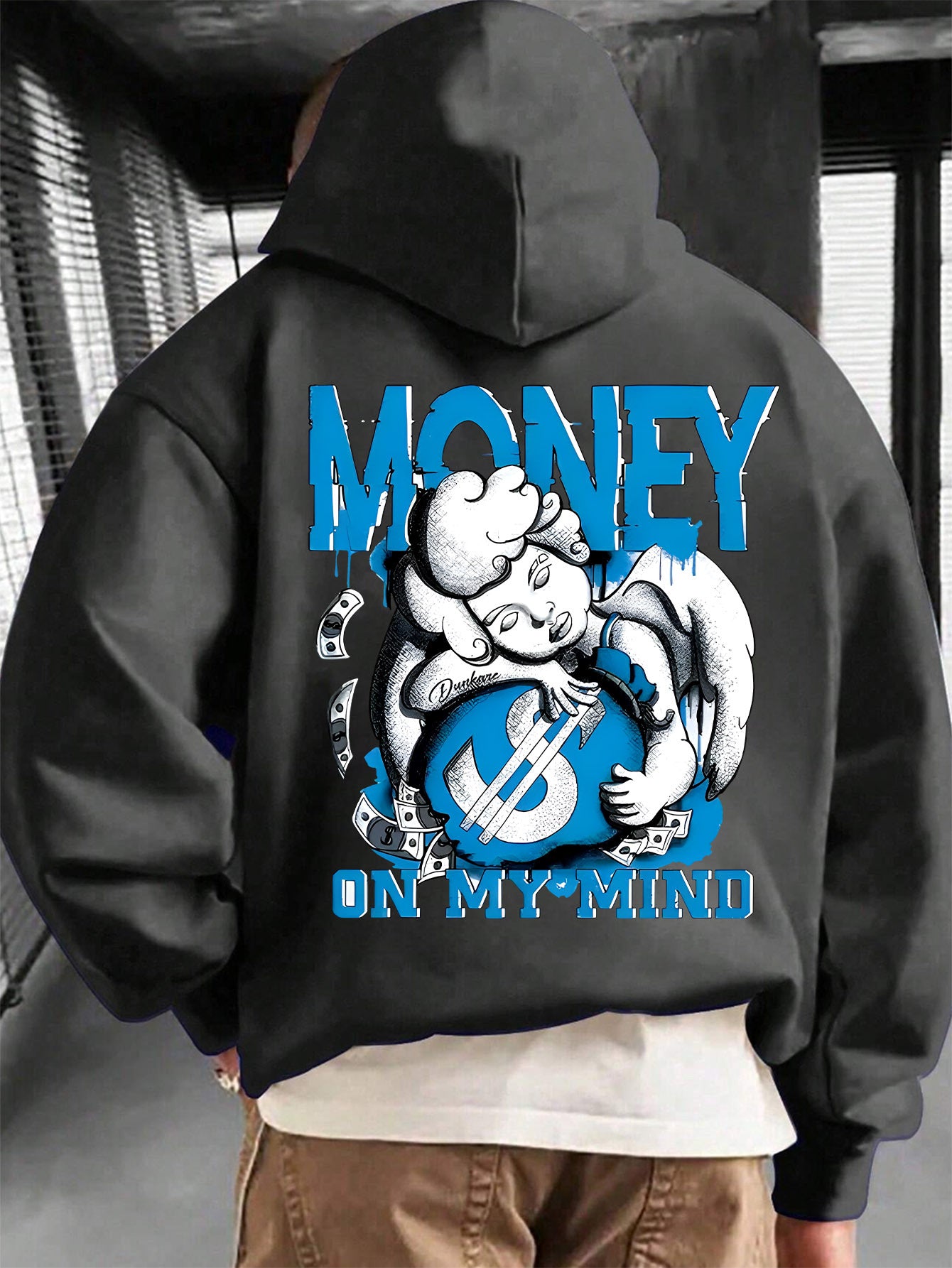 Cozy & Stylish Hoodie with Geometric Print - Casual Long Sleeve Pullover for Men, Perfect Gift Idea
