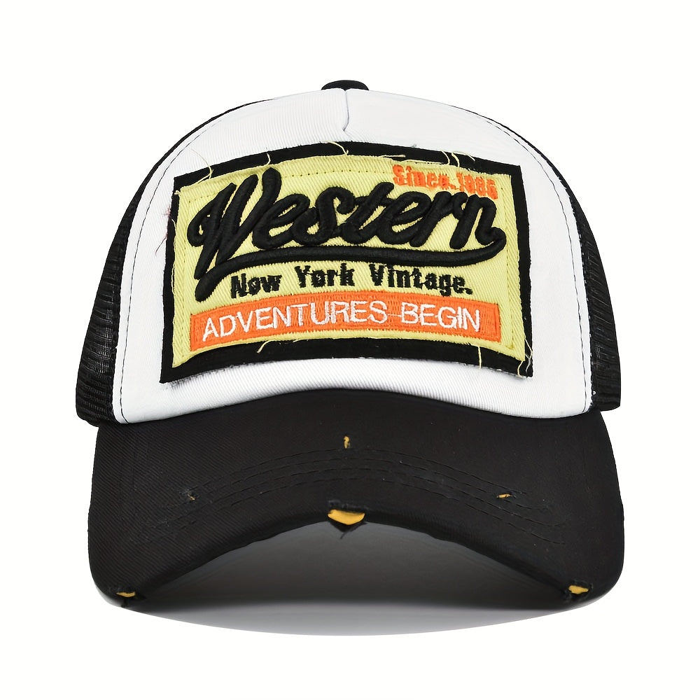 The 3D Embroidered Baseball Cap Features Western-Style Embroidery And a Mesh Design, Making It Cool And Breathable. It'S Perfect for Outdoor Activities in Spring And Summer, Lightweight for Sun Protection, Adjustable in Size,