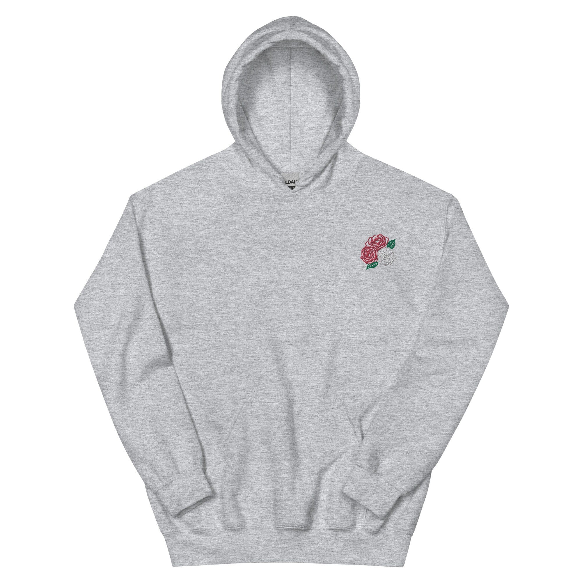 Three Roses Embroidered Unisex Hoodie - Cozy Floral Sweatshirt for Men & Women - Casual Streetwear Gift
