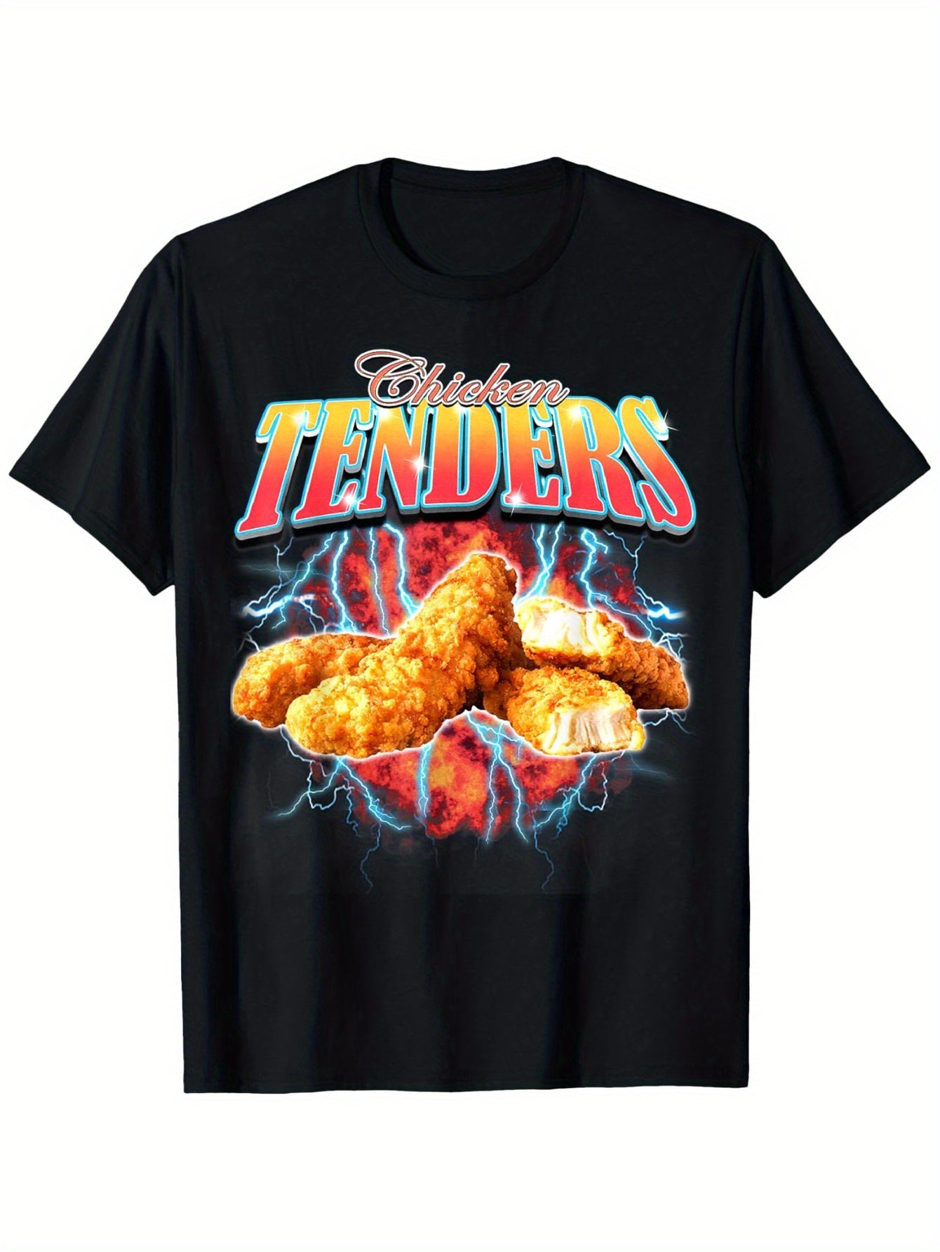 [Vintage Metal Tee] Ultra Soft Vintage 90s Heavy Metal Chicken Tenders Graphic Tee - Breathable & Moisture-Wicking Comfort Fit Crew Neck T-Shirt for Men and Women