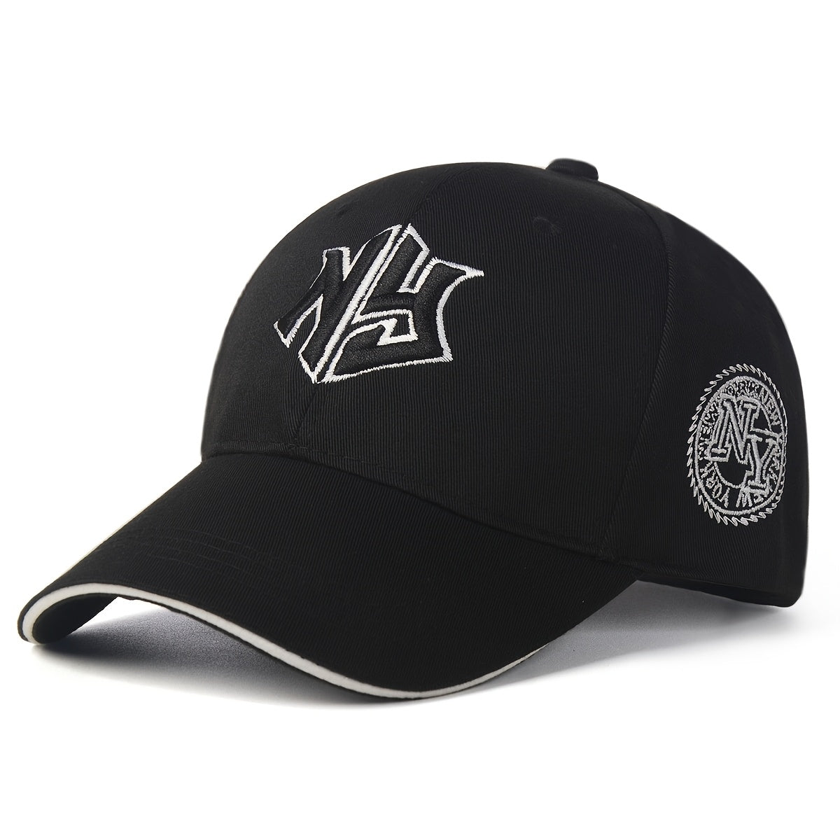 1pc, Unisex Embroidered Hip Hop Snapback Cap, Lightweight Woven Fabric Baseball Hat with Buckle Closure, All-Season Sun Visor for Men and Women, Hand Wash Only