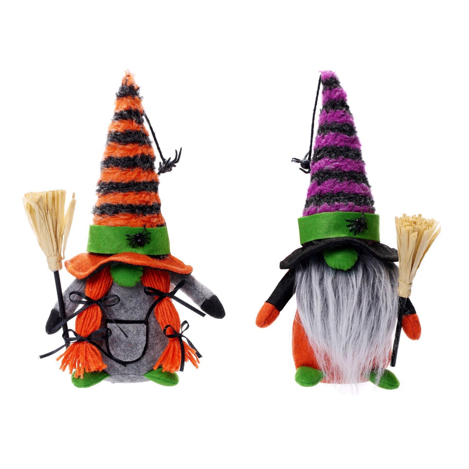 [Halloween Gnome Doll] Tomte Scandinavian Nisse Elf Dwarf Faceless Gnome Doll | Halloween Gnomes Plush with Spider Ornaments Halloween Witch Gnomes Home Tiered Tray Decorations