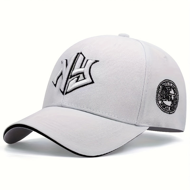 [1pc Adjustable Classic Trucker Cap] 1pc Men'S Classic Embroidered Trucker Cap, 100% Polyester, Adjustable Dad Hat with Alphabet Pattern, Casual Style, Soft Medium Stretch Fabric, Polyester Fiber Filled